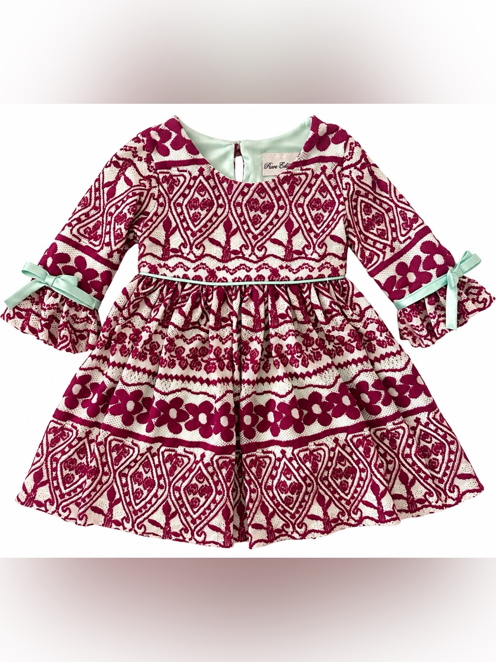 Rare Editions Girls Floral Lace Party Dress – Size 24 Months